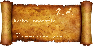 Krebs Annamária névjegykártya